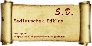 Sedlatschek Dóra névjegykártya